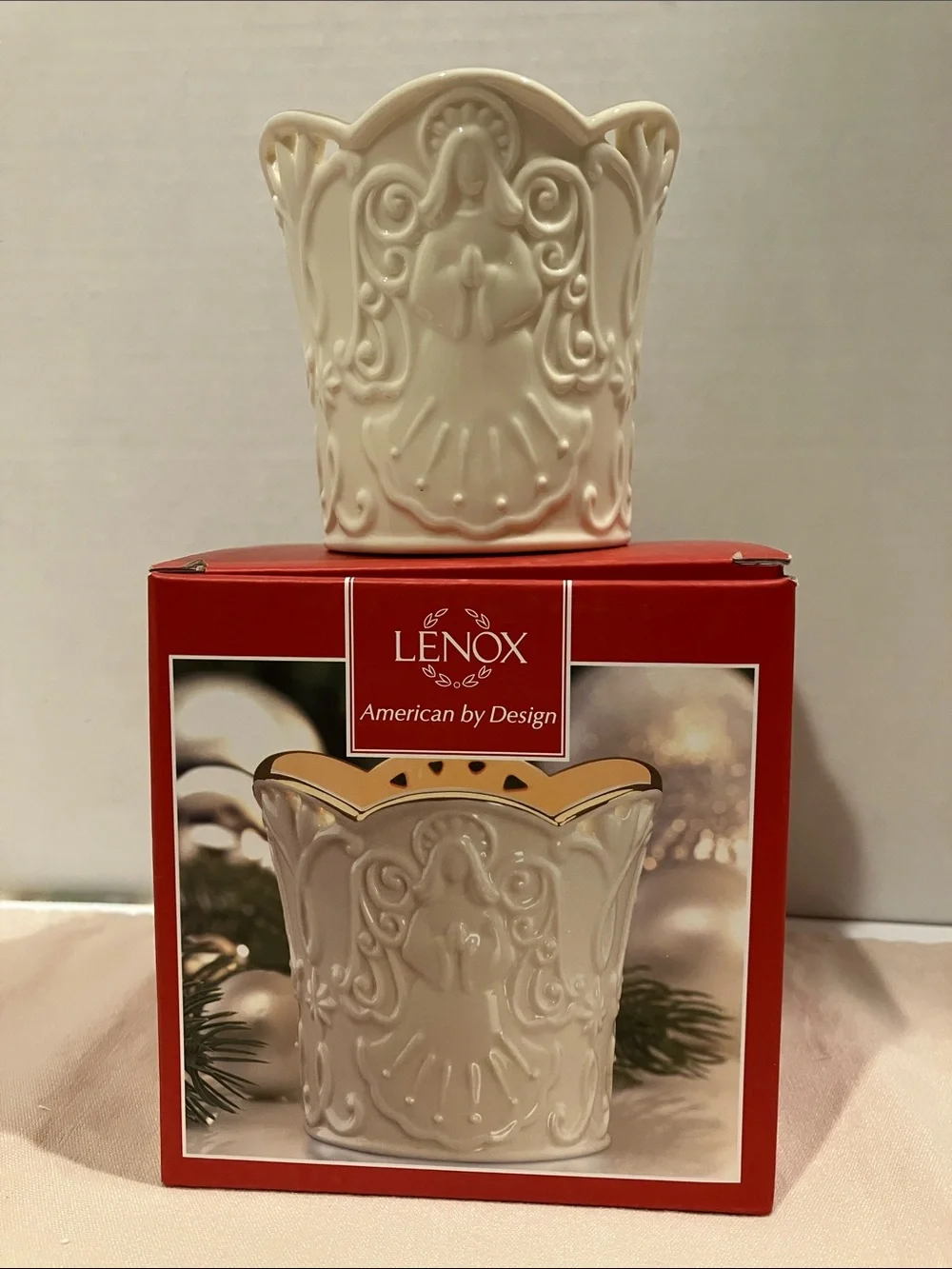 Lenox Cream Angel Ceramic Votive Cup